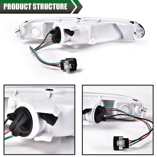 Solid Spare Fit For 1990-1997 Mazda MX-5 Miata Clear Lens Front Bumper Signal Parking Lights
