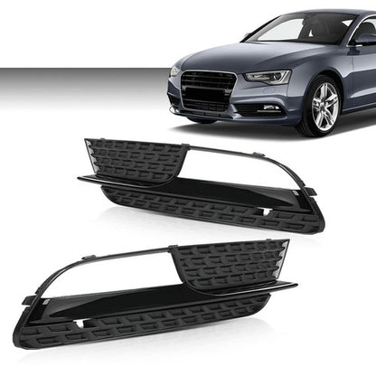 Solid Spare Front Bumper Fog Light Cover Left+Right Side Fit For 2012-2016 Audi A5 Quattro