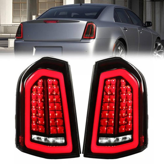 Solid Spare Full LED Taillights with LED Reverse / Signal Black For 2011-2014 Chrysler 300