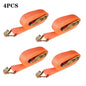 Solid Spare 4 Pack 1.5" x 15' 4400 lb Ratchet Straps with J Hook Heavy Duty Tie Down US