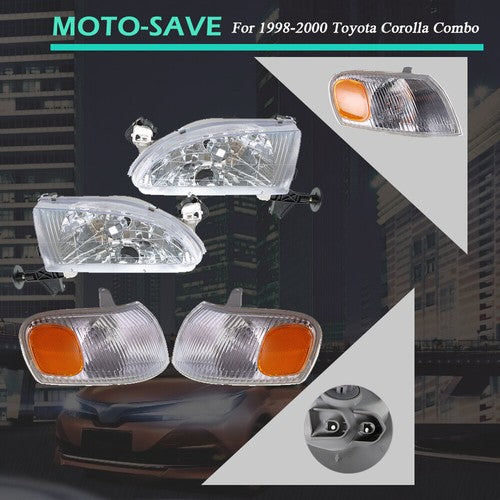 Solid Spare Pair Corner Parking Signal Lights Headlights Combo For Toyota Corolla 1998-2000