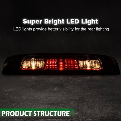 Solid Spare Fit For 2015-2021 Chevy Silverado GMC Sierra Clear/Red LED 3rd Brake Tail Light