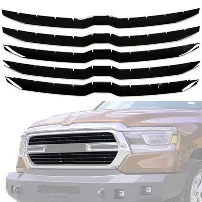 Solid Spare Gloss Black Grille Cover Insert Grill Overlay Trim For 2019-2023 Dodge Ram 1500