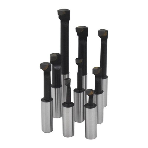 Solid Spare 9 Pcs 1/2" Carbide Boring Bar Set 2" Boring Head R8 Shank For Bridgeport Milling