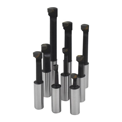Solid Spare 9 Pcs 1/2" Carbide Boring Bar Set 2" Boring Head R8 Shank For Bridgeport Milling