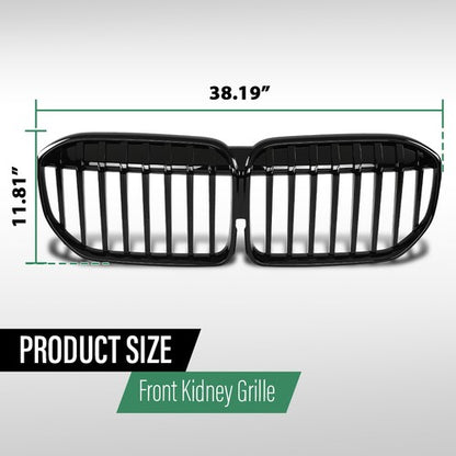 Solid Spare Front Kidney Grille Gloss Black Fit For 20-22 BMW G11 G12 LCI 7 Series Sedan 4DR