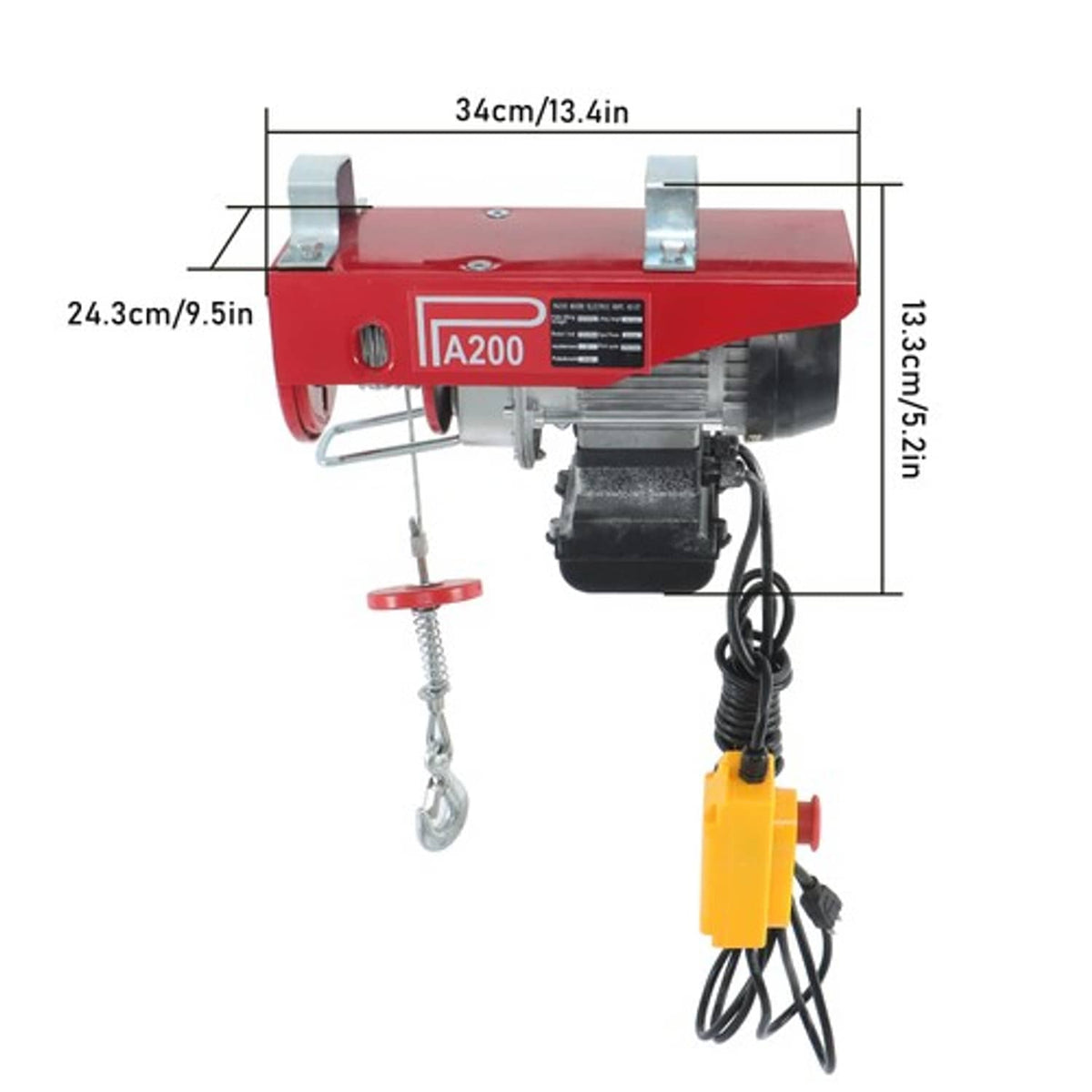Solid Spare Mini Electric Hoist PA200 440lbs 14ft/4.2m Wired & 328ft/100m Wireless Remote