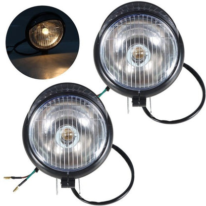 Solid Spare For Black Motorcycle Passing Driving Spot Fog Lamp w/ Turn Signal Lights
