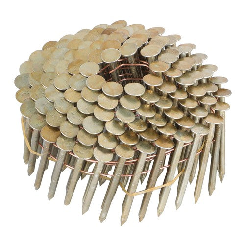 Solid Spare 7200Pcs 1-3/4" × 0.12" 15 Degree Coil Roofing Nail 3/8" Head Diameter Galvanized