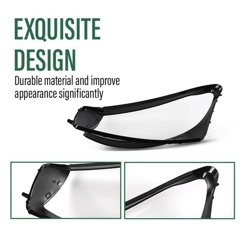 Solid Spare Fit For 2016-2019 Mercedes Benz GLC-Class W253 Headlight Replacement Lens LH RH