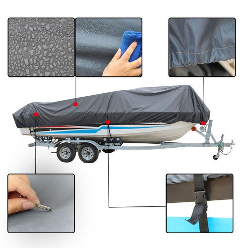 Solid Spare Boat Cover 14-16ft 3 Layers Heavy Duty Fabric W/Cotton Lining Waterproof 90"