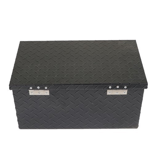 Solid Spare 20"×12"×9.5" Tool Box w/Keys For Pickup Trailer Black Aluminum Diamond Plate