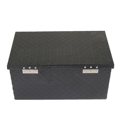 Solid Spare 20"×12"×9.5" Tool Box w/Keys For Pickup Trailer Black Aluminum Diamond Plate