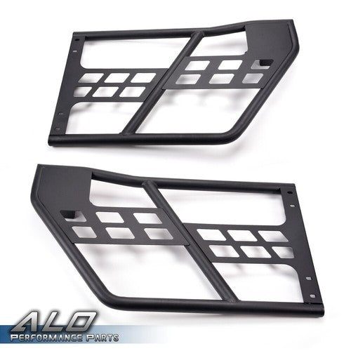 Solid Spare Fit For 2007-2018 Jeep Wrangler JK 4 Door Textured Unlimited Tube Doors Black