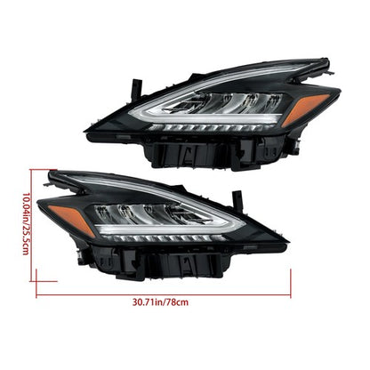 Solid Spare Clear Black Housing For 2019-2021 Nissan Murano Pair LH&RH Projector Headlights