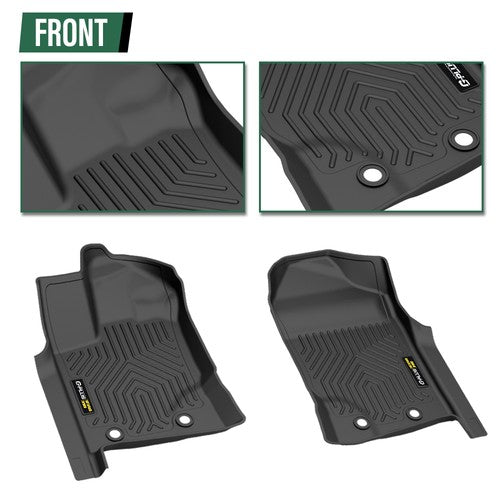 Solid Spare Fit For 19-24 Ford Ranger Crew Cab All Weather TPE Floor Mats Protection Liners