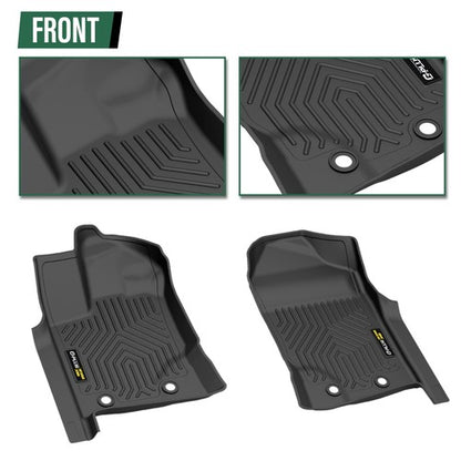 Solid Spare Fit For 19-24 Ford Ranger Crew Cab All Weather TPE Floor Mats Protection Liners