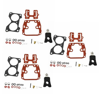 Solid Spare 3 Set Carburetor Carb Kit 439076 For Johnson Evinrude v4 v6 85-235 HP Crossflow