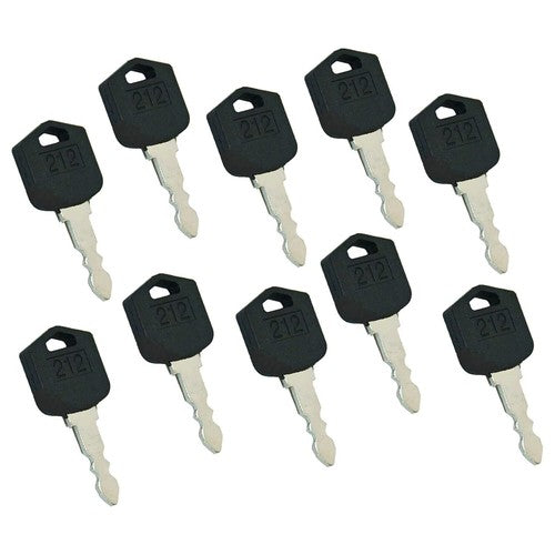 Solid Spare New 10 PCS 212 Ignition Keys D554212 for Doosan Daewoo Forklift D25 D35 G25 G35