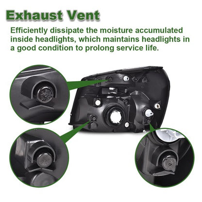 Solid Spare Fit For 05-09 Chevy Equinox Clear Lens Chrome Housing Headlights Left+Right