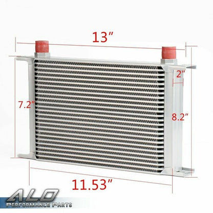 Solid Spare Universal 25 Row AN-10 Aluminum Engine Oil Cooler + Filter Adapter Hose Kit