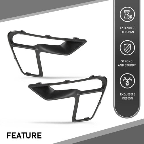 Solid Spare Front Bumper Fog Light Bezel Lamp Trim Left+Right Fit For 18-19 Ford Explorer