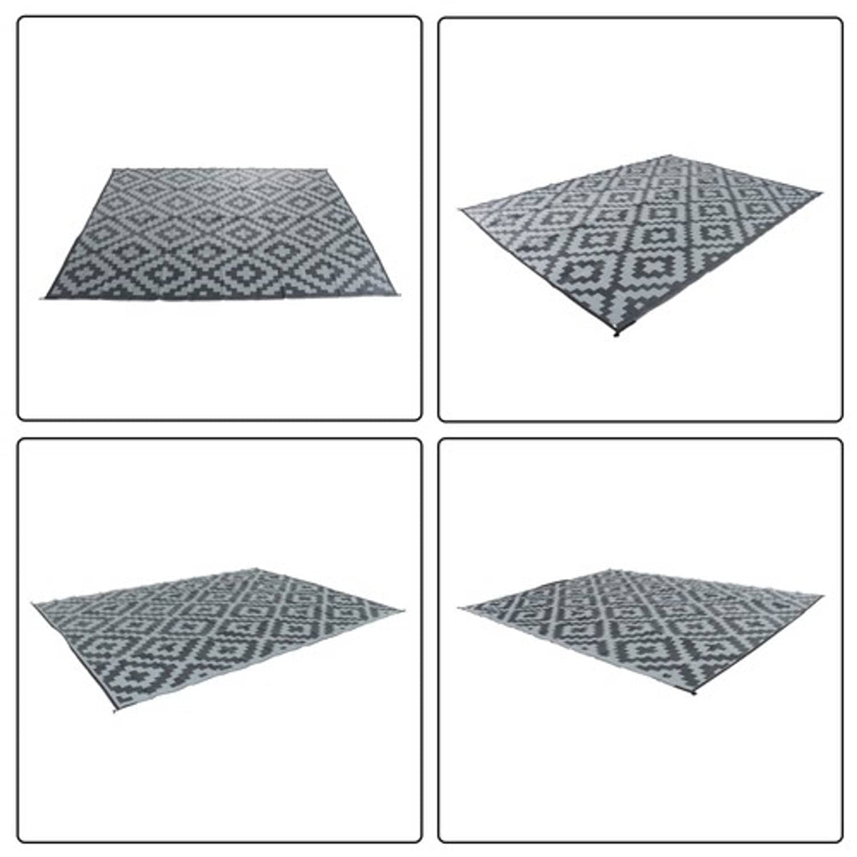Solid Spare Waterproof Outdoor 9x12FT black gray Rug Outdoor Plastic Modern Area Rug