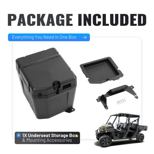 Solid Spare Under Seat Storage Box Double-decker For 2018-23 Polaris Ranger XP 1000 #2882910