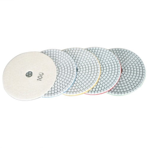 Solid Spare 5 Inch Diamond Concrete Polishing Pads Wet Dry Set for Quartz Marble Stone NEW