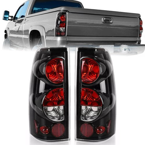 Solid Spare Tail Lights Clear Lens For Chevy Silverado 1500 2500 3500 99-06 GMC Sierra 99-03