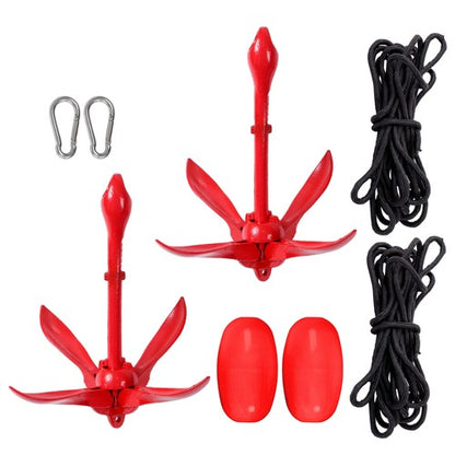 Solid Spare Marine Kayak Anchor Kit 3.3 lb Folding Grapnel Anchor Kit Boat Anchor 2 Pack