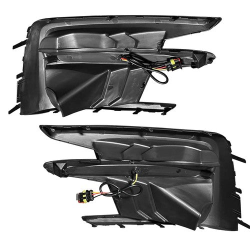 Pair Fog Light Covers W/LED White DRL+Yellow Turn Signal For 19-22 Subaru Ascent