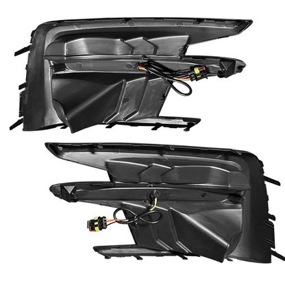 Pair Fog Light Covers W/LED White DRL+Yellow Turn Signal For 19-22 Subaru Ascent