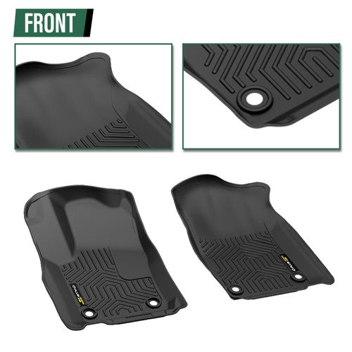 Solid Spare Fit For 16-24 Jeep Grand Cherokee Dodge Durango All Weather TPE Floor Mats Liner