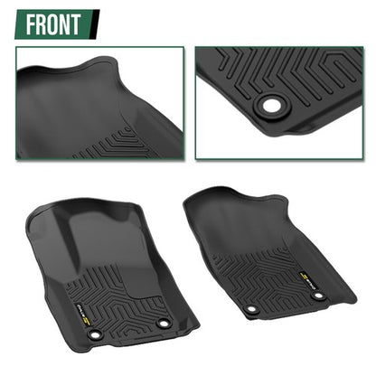 Solid Spare Fit For 16-24 Jeep Grand Cherokee Dodge Durango All Weather TPE Floor Mats Liner