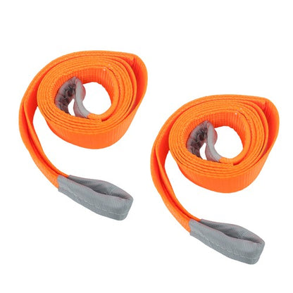 Solid Spare 2 Pack 25000 Pound Capacity 3" x 10 Ft Polyester Lifting Sling Straps - Orange