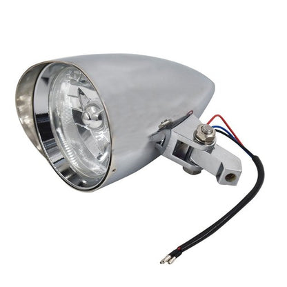 Solid Spare 12V Motorcycle Chrome Visor Headlight Lamp For Bobber Chopper Dyna