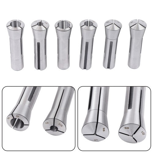 Solid Spare 12 Piece R8 Collet Set Fractional 1/8" To 7/8" High Precision For Bridgeport