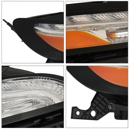 Solid Spare Right&Left Headlight w/LED DRL/Ballast Halogen Lamp For Jeep Cherokee 2014-2018