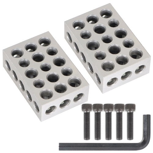 Solid Spare 8 Piece 1-2-3 123 Precision 23 Hole Block Set With Screws & HEX KEY Case New