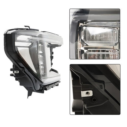 Solid Spare Headlight Pair Projector For 2021-2023 GMC Yukon(XL) Passenger+Driver Side Clear
