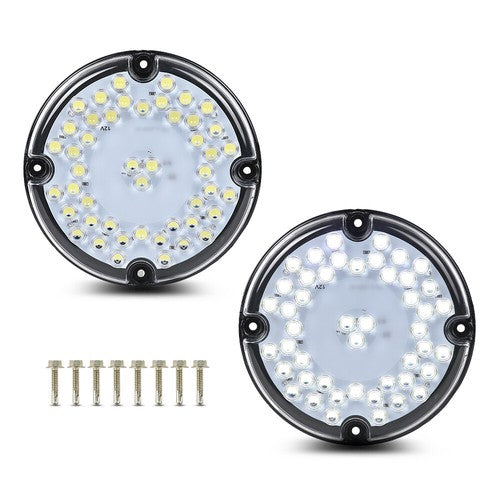 Solid Spare Fit For School Bus Transit Vehicle7" Round White Led Back-up Reverse Tail Light