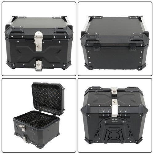 Solid Spare Motorcycle 55L Top Case Tail Box Waterproof Luggage Aluminum Trunk Storage