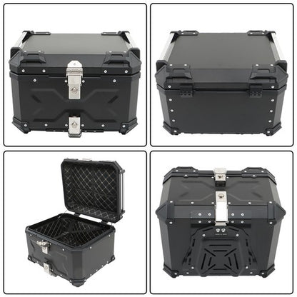 Solid Spare Motorcycle 55L Top Case Tail Box Waterproof Luggage Aluminum Trunk Storage