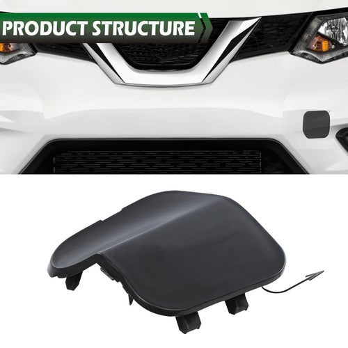 Solid Spare Fit For 14-16 Nissan Rogue Front Bumper Bracket Tow Eye Hook Cover Cap