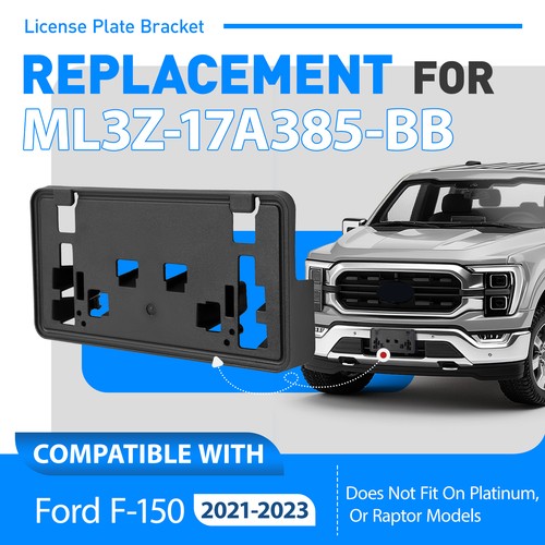 Solid Spare For Ford F-150 2021 2022 2023 Front Bumper License Plate Bracket Frame Holder