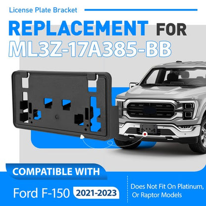 Solid Spare For Ford F-150 2021 2022 2023 Front Bumper License Plate Bracket Frame Holder