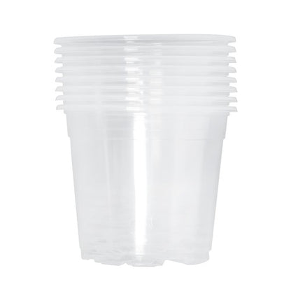 Solid Spare 36-Pack 6.7/5/4/3.5 Inch Reinforced Clear Nursery Pots Plastic Plant Flower Pots