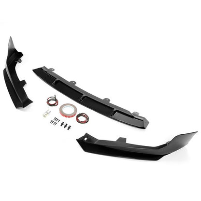 Solid Spare Front Bumper Lip Spoiler Splitter For 18-20 Honda Accord Sport Glossy Black