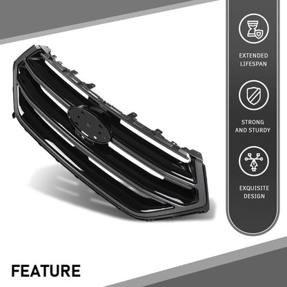 Solid Spare Front Bumper Upper Grille W/ Camera Hole Fit For 2015 2016 2017 2018 Ford Edge